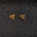 Καρφωτά Σκουλαρίκια Καρδούλες από Επιχρυσωμένο Ασήμι