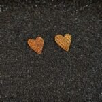 Καρφωτά Σκουλαρίκια Σαγρέ Καρδιές από Επιχρυσωμένο Ασήμι