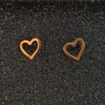 Καρφωτά Σκουλαρίκια Καρδιές από Επιχρυσωμένο Ασήμι