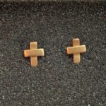 Καρφωτά Σκουλαρίκια Σταυροί από Επιχρυσωμένο Ασήμι