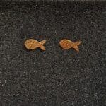 Καρφωτά Σκουλαρίκια Σαγρέ Ψαράκια από Επιχρυσωμένο Ασήμι