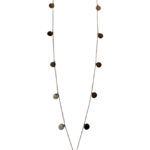 Μακρύ Κολιέ με Στρογγυλά Στοιχεία από Οξειδωμένο Ασήμι