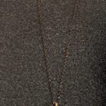 Κολιέ με Κυκλάκι από Επιχρυσωμένο Ασήμι και Αλυσίδα από Οξειδωμένο Ασήμι