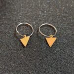 Σκουλαρίκια Κρικάκια με Τριγωνάκι από Επιχρυσωμένο Ασήμι