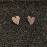 Ασημένια Καρφωτά Σκουλαρίκια Σαγρέ Καρδιές