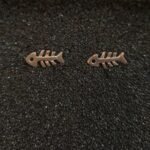 Ασημένια Καρφωτά Σκουλαρίκια Ψαροκόκκαλο