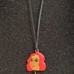 Κολιέ με Γυναικείο Πρόσωπο από Επιχρυσωμένο Ασήμι