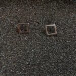 Σκουλαρίκια Καρφωτά Τετράγωνα από Οξειδωμένο Ασήμι