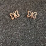 Ασημένια Σκουλαρίκια Καρφωτά Πεταλούδες