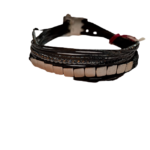 Βραχιόλι με Ασημένια Τετράγωνα Στοιχεία και Χάντρες Αιματίτη