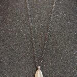 Κολιέ με Ασημένιο Φυλλαράκι και Αλυσίδα από Ανοξείδωτο Ασήμι