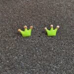 Καρφωτά Σκουλαρίκια Κορώνες από Επιχρυσωμένο Ασήμι